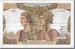 Frankreich 5000 Francs Geldschein, 5 000 F 1949-1957 ''Terre et Mer'' -