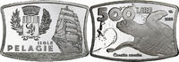 Italien 500 Lire Fantasy, Pelagie, Silver Plated Copper, UNZ -