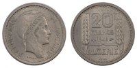 Algeria 20 Francs Münze, Paris, STGL, Copper-nickel, KM:E1 -
