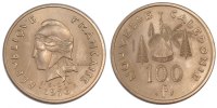 Neukaledonien 100 Francs Münze, Paris, STGL, Nickel-Bronze -