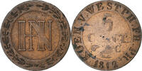 Deutsch Staaten 5 Centimes WESTPHALIA, Jerome, Cassel, Kupfer, S+ -
