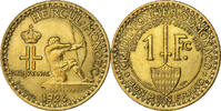 Monaco Franc Louis II, Poissy, Aluminum-Bronze, SS, Gadoury:MC127 -