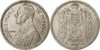 Monaco 20 Francs, Vingt Louis II, Paris, Kupfer-Nickel, SS+, Gadoury:MC -