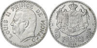 Monaco 5 Francs Louis II, Paris, Aluminium, SS+, Gadoury:MC135, KM:122 -