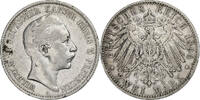 Deutsch Staaten 2 Mark PRUSSIA, Wilhelm II, Berlin, Silber, SS, KM:522 -