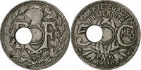 Frankreich 5 Centimes Lindauer, Paris, Trou Décentré, Kupfer-Nickel -