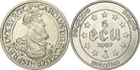 Belgien 5 Ecu Baudouin I, Silber, STGL, KM:166 -