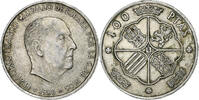 Spanien 100 Pesetas Caudillo and regent, Madrid, Silber, SS, KM:797 -