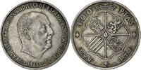 Spanien 100 Pesetas Caudillo and regent, Madrid, Silber, SS, KM:797 -