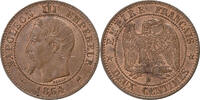 Frankreich 2 Centimes Napoleon III, Lyon, petit lion, Bronze, SS+ -