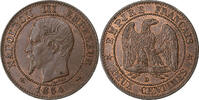 Frankreich 2 Centimes Napoleon III, Lyon, petit lion, Bronze, VZ -