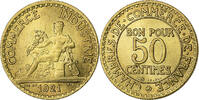 Frankreich 50 Centimes Chambre de commerce, Paris, Aluminum-Bronze, VZ -