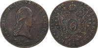 Österreich 6 Kreuzer Franz II (I), Kremnica, Kupfer, SS, KM:2128 -