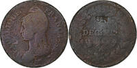 Frankreich Decime Dupré, Paris, Bronze, SGE+, Gadoury:186 -