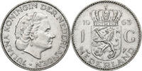 Niederlande Gulden Juliana, Silber, SS+, KM:184 -