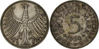 Bundesrepublik Deutschland 5 Mark Karlsruhe, Silber, SS, KM:112.1 -