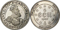 Belgien 5 Ecu Baudouin I, Silber, VZ, KM:166 -