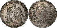 Frankreich 5 Francs Hercule, Paris, Silber, SS, Gadoury:745a, KM:820.1 -