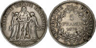 Frankreich 5 Francs Hercule, Paris, Silber, SS, Gadoury:745a, KM:820.1 -