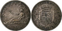 Spanien 5 Pesetas Provisional Government, Madrid, Silber, SS, KM:655 -