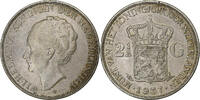 Niederlande 2-1/2 Gulden Wilhelmina I, Silber, SS, KM:165 -