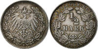 German Empire 1/2 Mark GERMANY - EMPIRE, Munich, Silber, SS+, KM:17 -