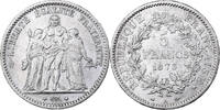 Frankreich 5 Francs Hercule, Paris, Silber, SS, Gadoury:745a, KM:820.1 -