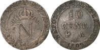 Frankreich 10 Centimes Napoleon I, Paris, Billon, S+, Gadoury:190 -