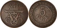 Dänemark 5 Öre Münze, Frederik VIII, Copenhagen, SS, Bronze, KM:806 -