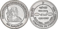 French India 1/2 Anna Münze, INDIA-FRENCH, Pondichery, UNZ, Kupfer-Nickel, KM:New -