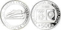 Jugoslawien 500 Dinara Münze, BE, STGL, Silber, KM:102 -