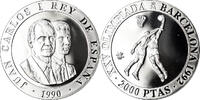 Spanien 2000 Pesetas Münze, Juan Carlos I, Madrid, BE, STGL, Silber -