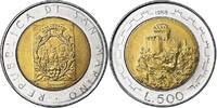 San Marino 500 Lire Münze, Rome, UNZ, Bi-Metallic, KM:226 -