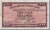 Südafrika 10 Shillings 1943 Geldschein, 1943-04-12, SS