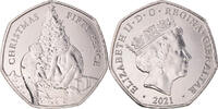 Gibraltar 50 Pence Münze, Pobjoy Mint, Christmas, UNZ, Cupronickel -