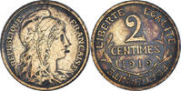 Frankreich 2 Centimes Münze, Dupuis, Paris, SS, Bronze, KM:841 -