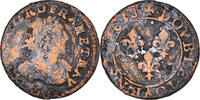 Frankreich Double Tournois Münze, Louis XIII, Double tournois, buste laurée et drapé, Double -