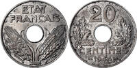 Frankreich 20 Centimes Münze, État français, SS+, Iron, KM:900.2a -
