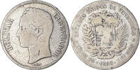 Venezuela Gram 25, 5 Bolivares Münze, SGE+, Silber, KM:24.1 -