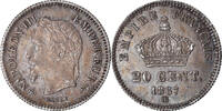Frankreich 20 Centimes Münze, Napoléon III, Strasbourg, VZ, Silber -