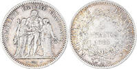 Frankreich 5 Francs Münze, Hercule, Paris, S+, Silber, KM:756.1 -