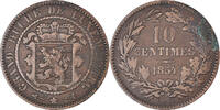 Luxemburg 10 Centimes Münze, William III, Utrecht, S+, Bronze, KM:23.1 -