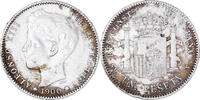 Spanien Peseta Münze, Alfonso XIII, Valencia, S+, Silber, KM:706 -