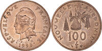 Neukaledonien 100 Francs Münze, Paris, VZ, Nickel-Bronze, KM:15 -