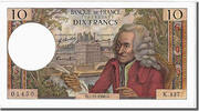 Frankreich 10 Francs Geldschein, 10 F 1963-1973 ''Voltaire'' -