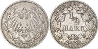 German Empire 1/2 Mark Münze, GERMANY - EMPIRE, Munich, SS+, Silber, KM:17 -