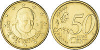 Vatikanstadt 50 Euro Cent Münze, Benedict XVI, Rome, VZ, Messing -