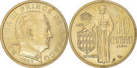 Monaco 10 Centimes Münze, Rainier III, ESSAI, VZ+, Cupro-Aluminium -
