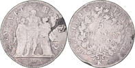 Frankreich 5 Francs Münze, Union et Force, Bordeaux, S, Silber -