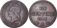 Frankreich Centime Münze, Dupré, Paris, SS+, Bronze, KM:754 -